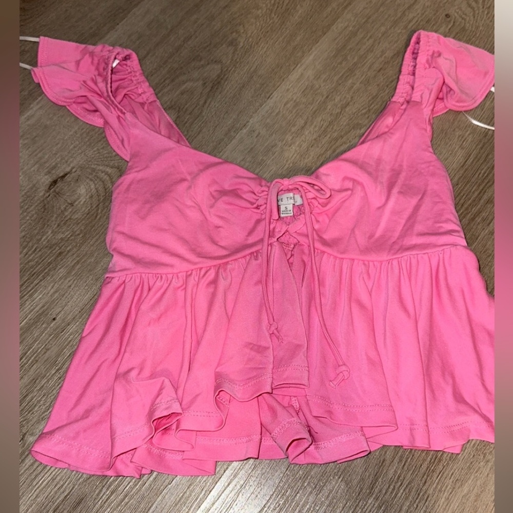 Love tree hot pink crop top